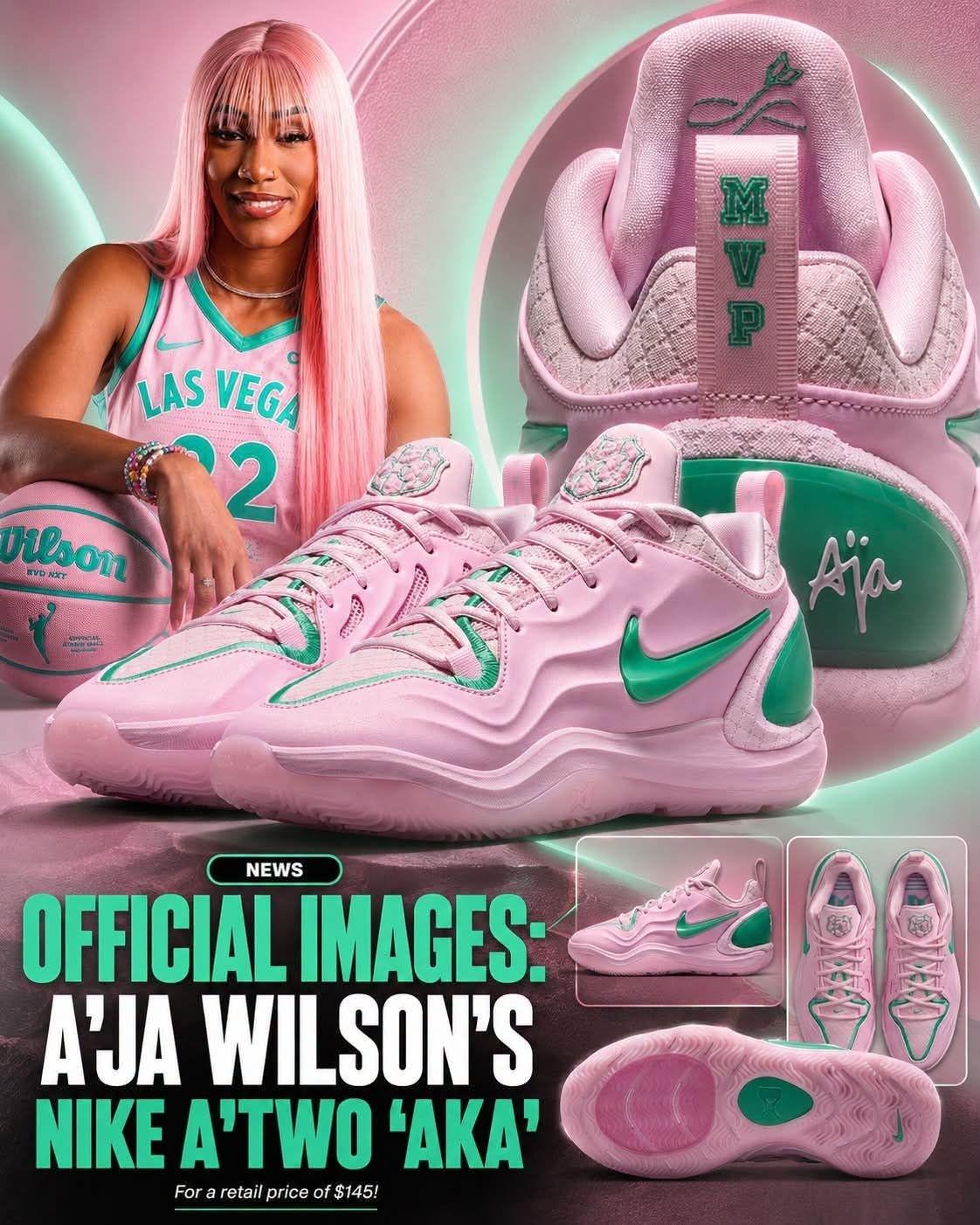 WNBA MVP专属战靴!A'ja Wilson Nike A'Two「AKA」粉绿配色封神